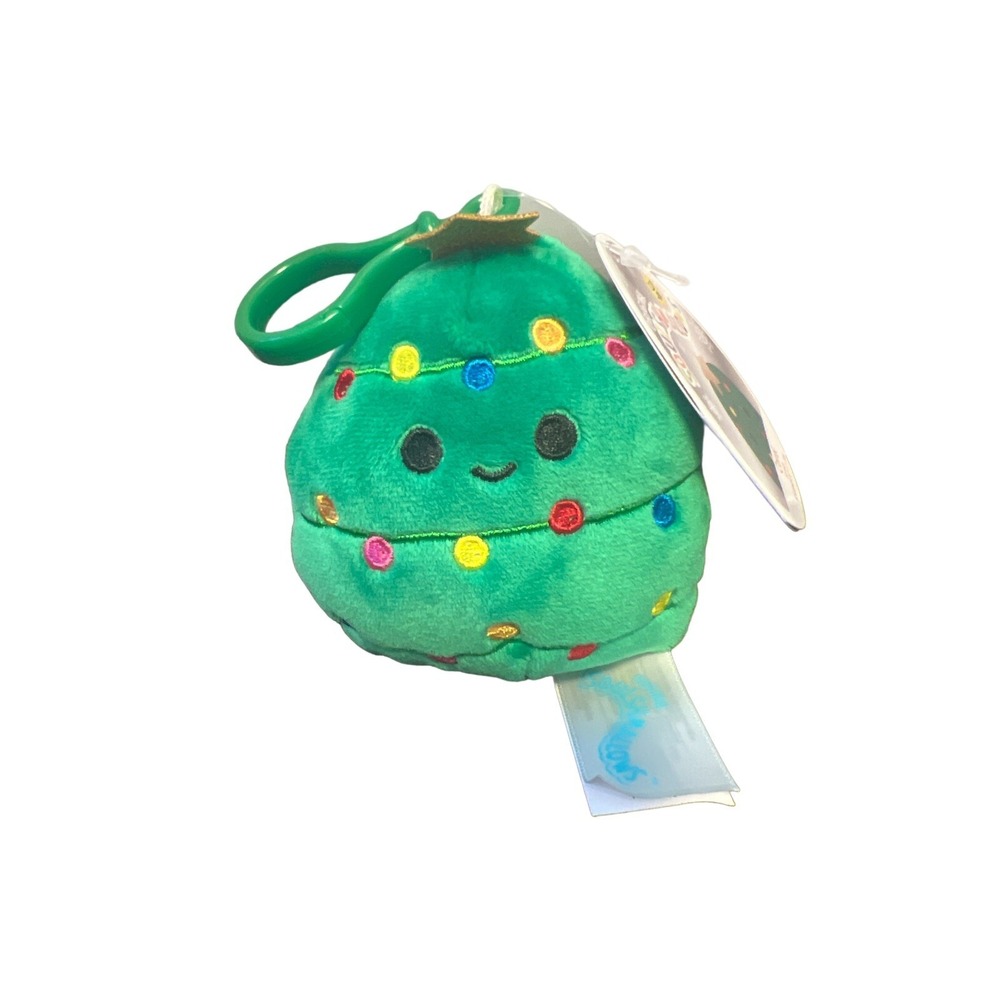 Brand New Kellytoy Squishmallow Clip On Keychain Backpack Christmas Tree Carol